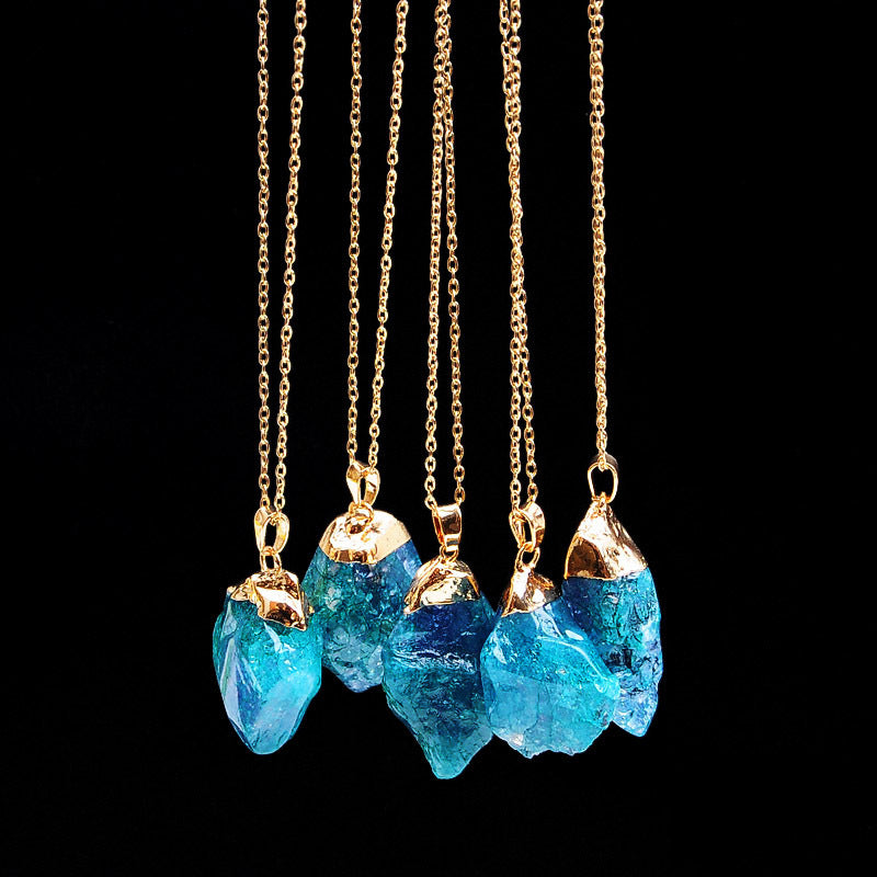 Geometric Crystal Gold Plated Necklace
