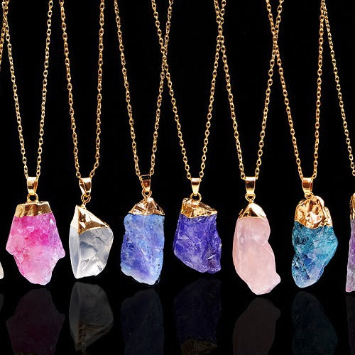 Geometric Crystal Gold Plated Necklace