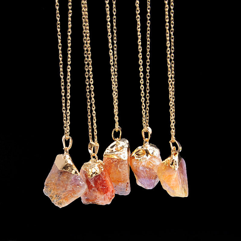 Geometric Crystal Gold Plated Necklace